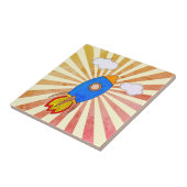 漫画のロケットレトロサンセット装飾 タイル (側面)