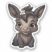 漫画のロバイラストレーション シール (正面)