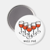 漫画のワイングラスよく赤いワイナリーユーモア マグネット (正面/裏面)