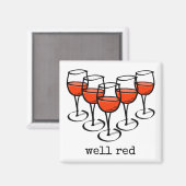 漫画のワイングラスよく赤いワイナリーユーモア マグネット (正面/裏面)