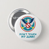 漫画のワシは私のがらくたおもしろいなTSAのロゴに触れません 缶バッジ (正面&裏面)