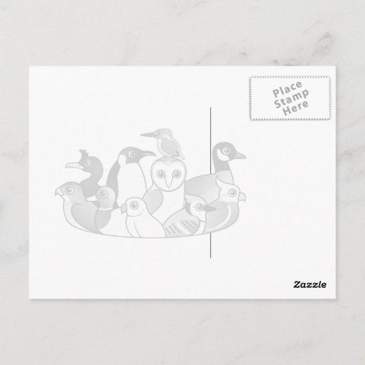 漫画のワシミミズク ポストカード (裏面)