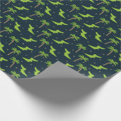 漫画のワニ：アリゲーターパームパターン。 ラッピングペーパー (角)