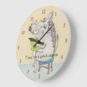 漫画のワルソグお茶を飲む ラージ壁時計 (傾斜)