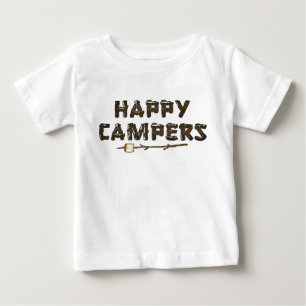 漫画のワードアートハッピーキャンパーベビーTシャツ ベビーTシャツ