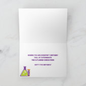 漫画の不機嫌カラフル科学者4歳の誕生日 カード (内部)