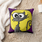 漫画の不気味な猫 クッション (ブランケット)