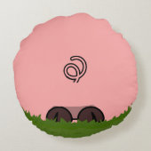 漫画の丸いバブル豚 ラウンドクッション (裏面)