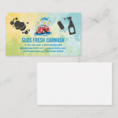 漫画の乳母車カーウォッシュ | 自動サービス | クリーニング 名刺 (正面/裏面)