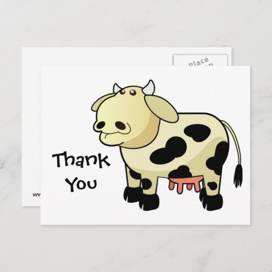 漫画の乳牛ありがとうポストカード ポストカード (正面/裏面)
