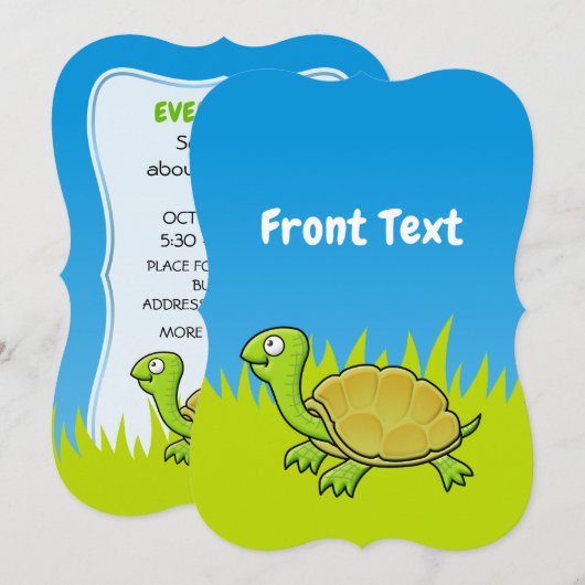 漫画の亀 招待状 (正面/裏面)