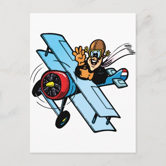 漫画の二面飛行機 ポストカード (正面)