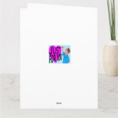 漫画の人々が別れの挨拶をしているイラスト カード (裏面)