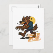 漫画の人狼 – ハロウィーンによって承認 ポストカード (正面/裏面)