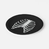 漫画の人間のリブケージのスケルトンの骨ハロウィーン ペーパープレート (アングル)