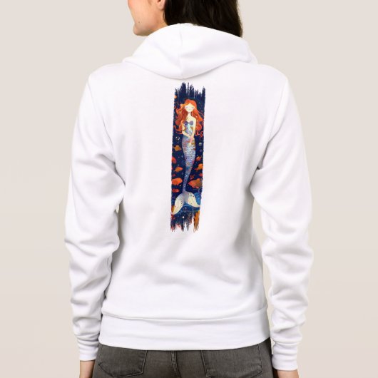 漫画の人魚のブラッシュストロ絵を描ック パーカ (裏面)