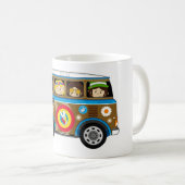 漫画の六十年代の平和ヒッピーヴァン コーヒーマグカップ (正面右)