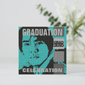 漫画の写真を挿入する3つの卒業パーティーの招待状 招待状 (スタンド正面)