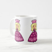 漫画の切り貼り芸術のかわいい姉のプリンセスのハート コーヒーマグカップ (正面左)
