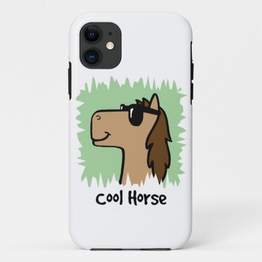漫画の切り貼り芸術のカッコいいの馬の身に着けているサングラス Case-Mate iPhoneケース (裏面)