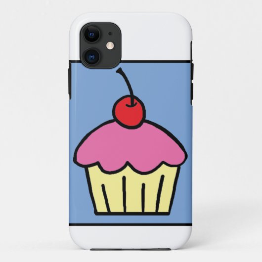 漫画の切り貼り芸術のカップケーキのつや消しのさくらんぼのデザート Case-Mate iPhoneケース (裏面)