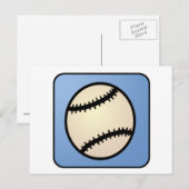 漫画の切り貼り芸術のスポーツ、野球、青い背景 ポストカード (正面/裏面)