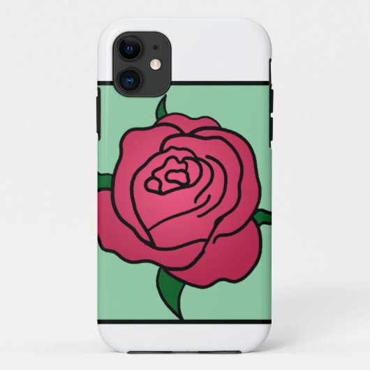 漫画の切り貼り芸術のバレンタインデーの赤いバラの花 Case-Mate iPhoneケース (裏面)