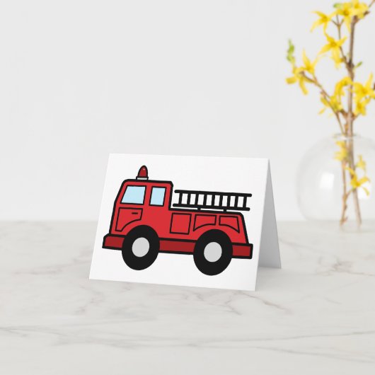 漫画の切り貼り芸術の普通消防車緊急車のトラック カード (黄色い花)