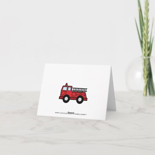 漫画の切り貼り芸術の普通消防車緊急車のトラック カード (裏面)