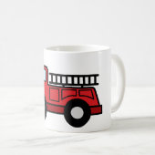 漫画の切り貼り芸術の普通消防車緊急車のトラック コーヒーマグカップ (正面右)