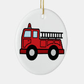 漫画の切り貼り芸術の普通消防車緊急車のトラック セラミックオーナメント (右)
