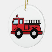 漫画の切り貼り芸術の普通消防車緊急車のトラック セラミックオーナメント (左)