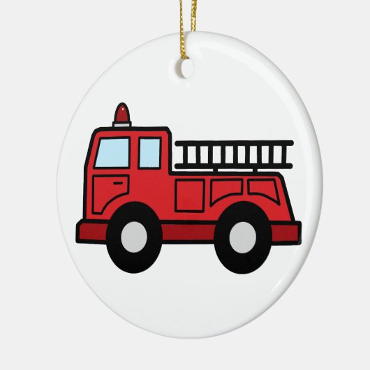 漫画の切り貼り芸術の普通消防車緊急車のトラック セラミックオーナメント (左)