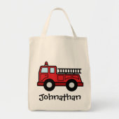 漫画の切り貼り芸術の普通消防車緊急車のトラック トートバッグ (正面)