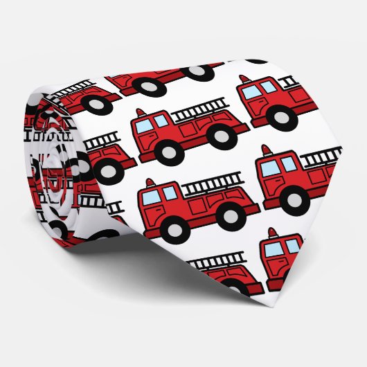 漫画の切り貼り芸術の普通消防車緊急車のトラック ネクタイ (ロール)