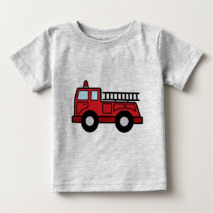 漫画の切り貼り芸術の普通消防車緊急車のトラック ベビーTシャツ