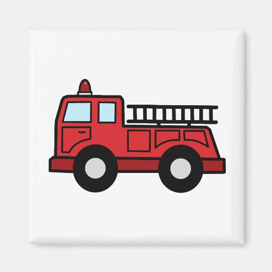 漫画の切り貼り芸術の普通消防車緊急車のトラック マグネット (正面)