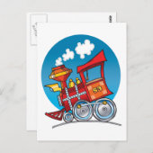 漫画の列車エンジン ポストカード (正面/裏面)