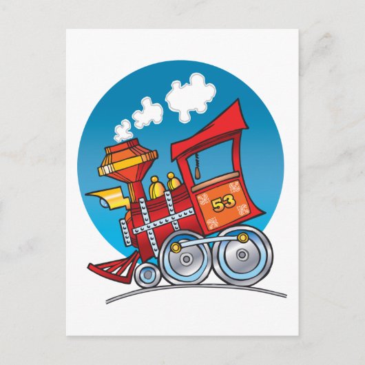 漫画の列車エンジン ポストカード (正面)