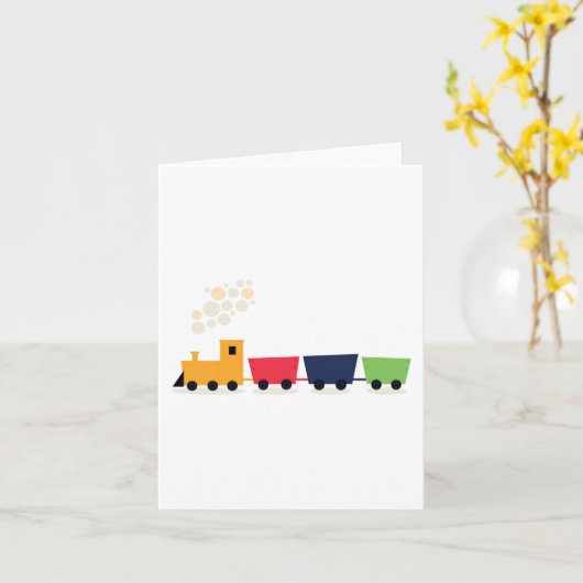 漫画の列車 カード (黄色い花)