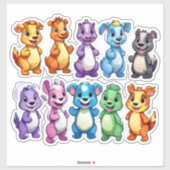 漫画の動物のシールのエンターテイメントのセット シール (シート)