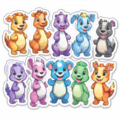 漫画の動物のシールのエンターテイメントのセット シール (正面)