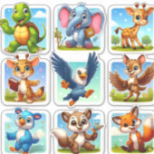 漫画の動物のステッカーの素晴らしいセット シール (正面)