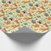 漫画の動物のパターン ラッピングペーパー (角)