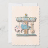 漫画の動物の回転木馬赤ちゃんシャワー 招待状 (裏面)