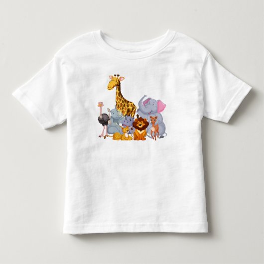 漫画の動物の幼児素晴らしジャージーTシャツ トドラーTシャツ (正面)