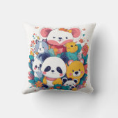 漫画の動物の枕 – かわいいパンダ、コアラ、クマ クッション (裏面)