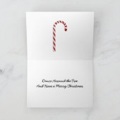 漫画の動物の踊りのまわりにクリスマスツリー シーズンカード (内部)