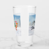 漫画の動物の踊りのまわりにクリスマスツリー タンブラーグラス (左)