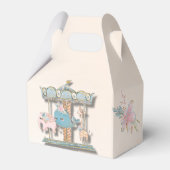 漫画の動物回転木馬誕生日パーティー フェイバーボックス (裏面サイド)